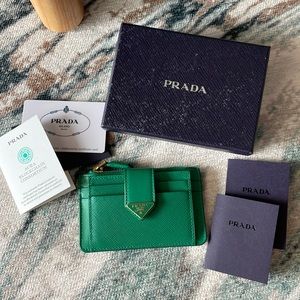 Prada saciando and leather card holder